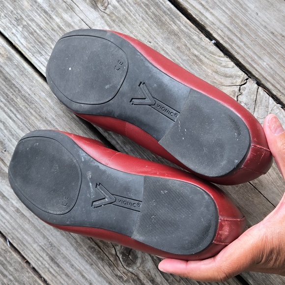 Vionic Klara Brick Red Leather Ballet Flat Size 7 - Picture 14 of 17